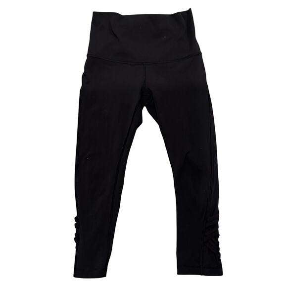 Lululemon Rise and Flow Pant Full-On Luxtreme Black Cropped High-Rise Sz 4 - Picture 1 of 2
